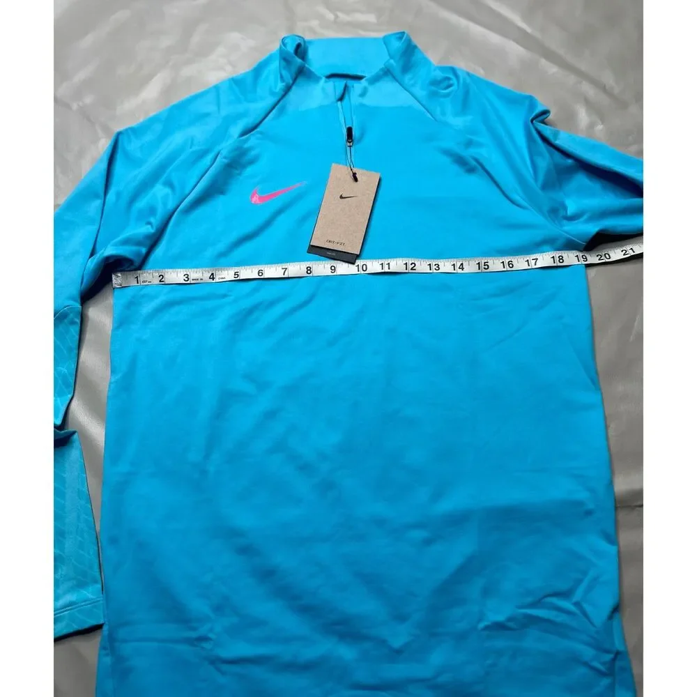 Nike Dri FIT Strike 1/4 Zip Soccer Drill Top Baltic Blue DV9225-416 Men's Medium